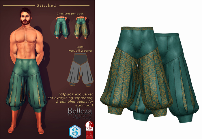 (Stitched) Rafford Pants V2-Teal