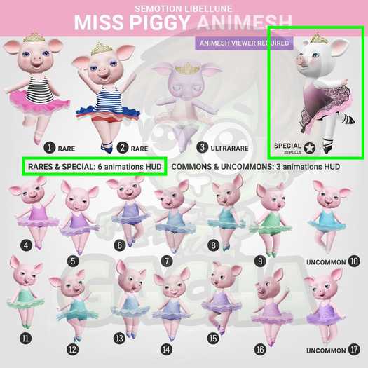 SEmotion Libellune Miss Piggy Animesh SPECIAL