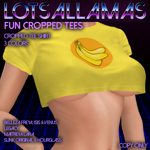 [Lotsallamas] Fun Cropped Tees