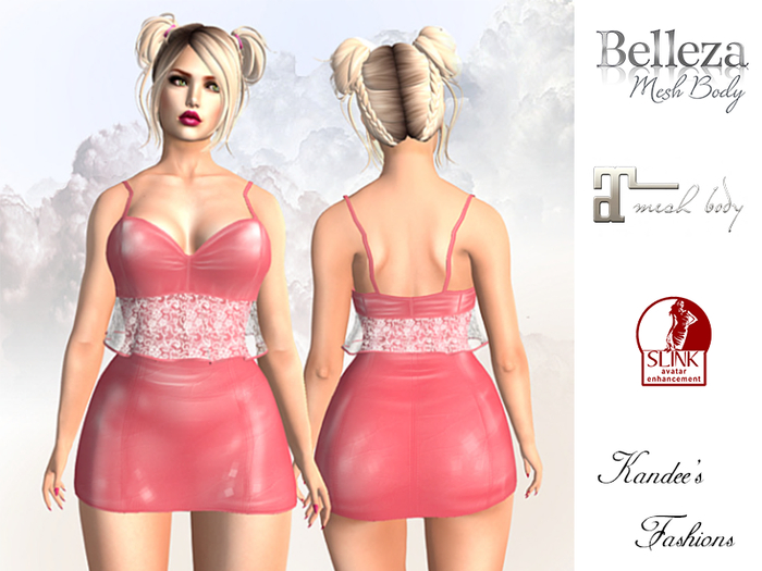 Pink Leather & Lace Dress
