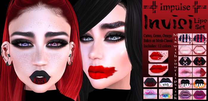 =Impulse= "Invisi" Lips Set (Catwa+Genus+Omega+BoM)