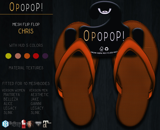 OPOPOP ! Mesh Flip Flop CHRIS V#3