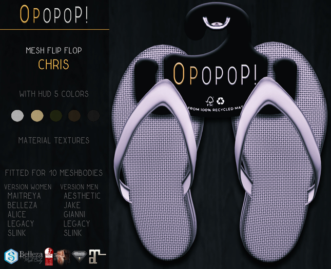OPOPOP ! Mesh Flip Flop CHRIS V#1