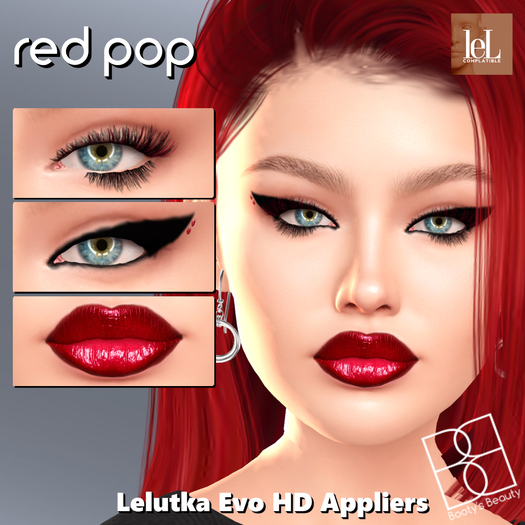 *Booty's Beauty* [Lelutka Evolution] Red Pop HD Mini Kit