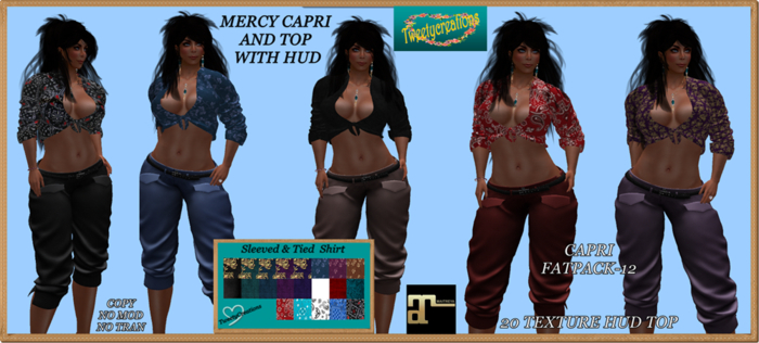 MERCY MAITREYA CAPRIS AND TIED TOP WITH HUD