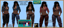 MERCY MAITREYA CAPRIS AND TIED TOP WITH HUD