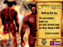 Devil on fire Skin - Body: Aesthetic || Head: Omega & BOM (Catwa & Lelutka)