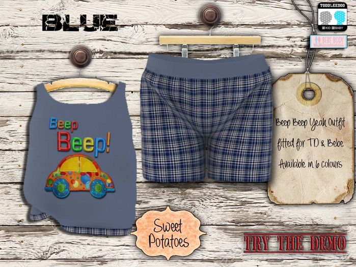 < SP > Beep Beep Yeah Outfit for TD & Bebe - Blue