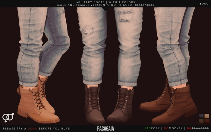 :PC: Military Boots (Male and Female version)  