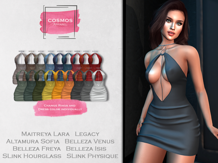 [COSMOS] Halter Neck Erica Satin / 18 Colors Fatpack
