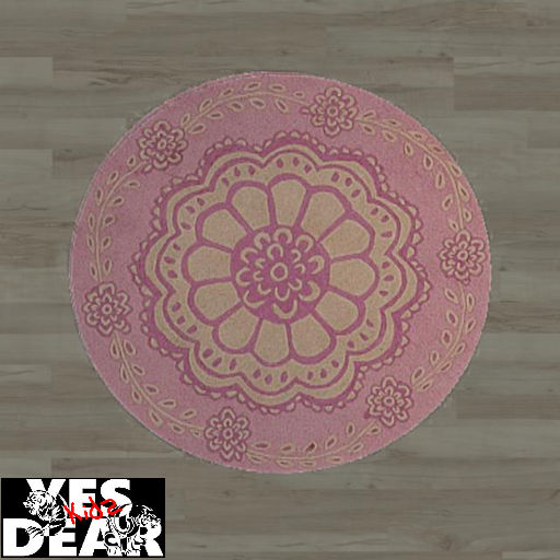 YES DEAR KIDS-PINK FLOWER RUG