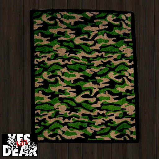 YES DEAR KIDS-GREEN CAMO RUG