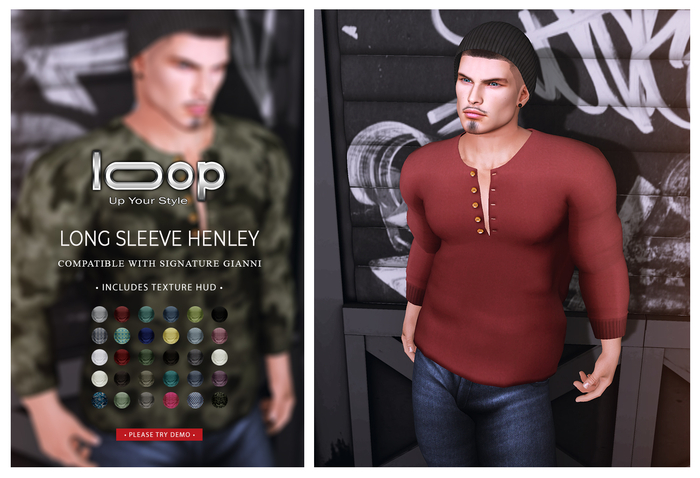 [loop] Long Sleeve Henley - FATPACK *GIFT*