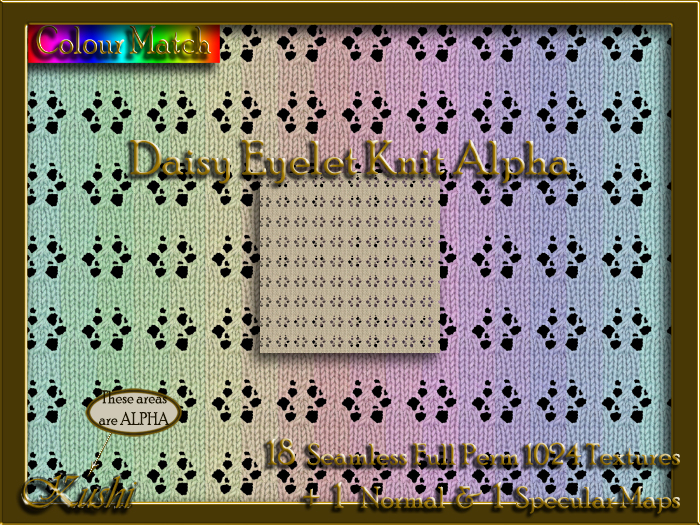 Daisy Eyelet Knit Alpha Seamless Textures