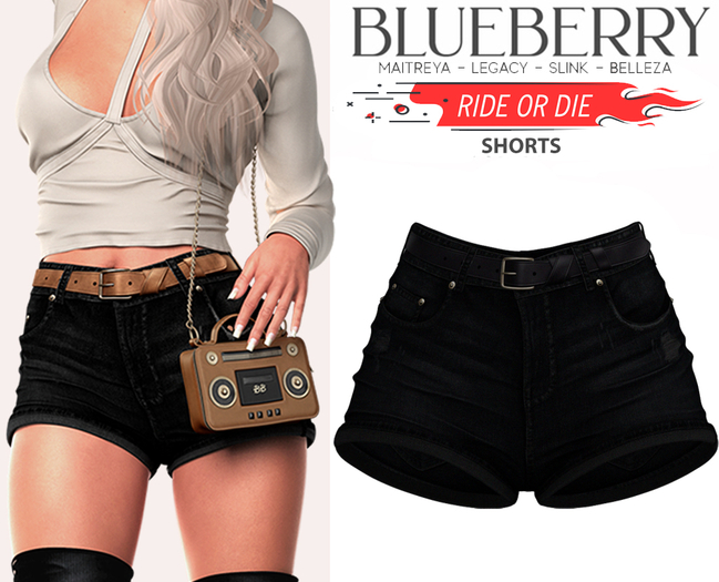 Blueberry - Ride or Die - Shorts - Black