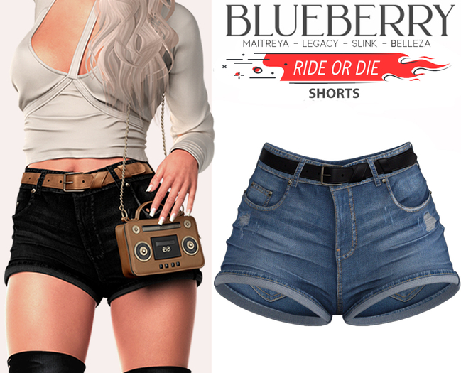 Blueberry - Ride or Die - Shorts - Beachblue