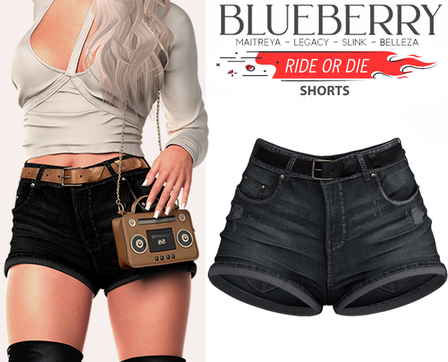 Blueberry - Ride or Die - Shorts - Gray