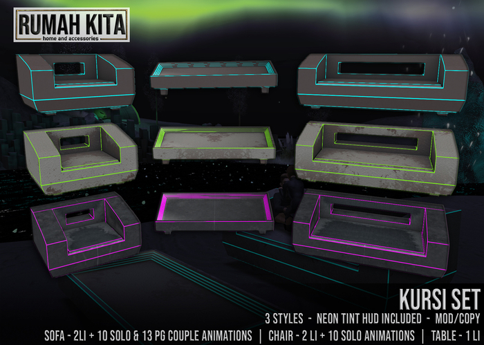 Rumah Kita - Kursi Sofa, Chair & Table Set
