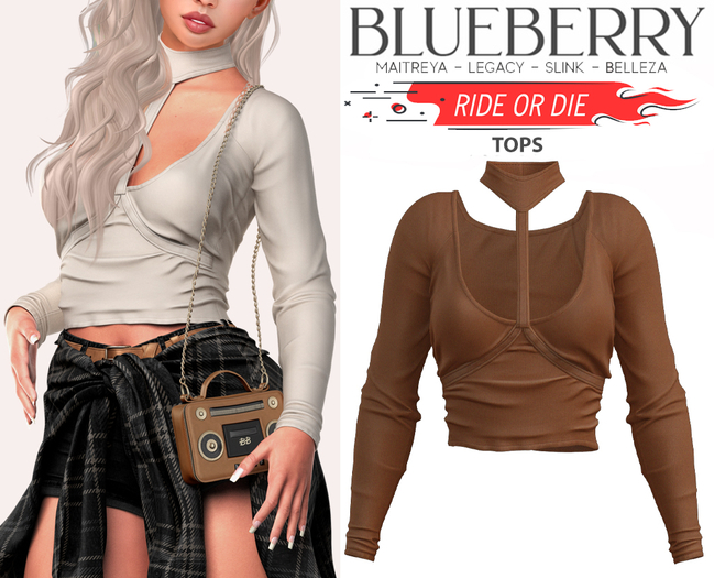 Blueberry - Ride or Die - Tops - Tan