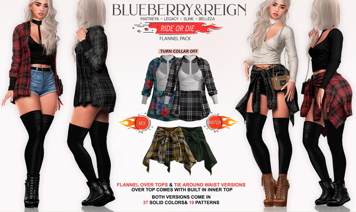 Blueberry - Ride or Die - Flannel - Fat Pack