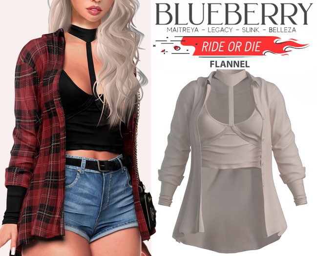 Blueberry - Ride or Die - Flannel - Beige