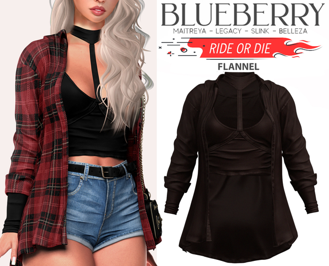 Blueberry - Ride or Die - Flannel - Brown