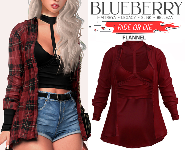 Blueberry - Ride or Die - Flannel - Cherry