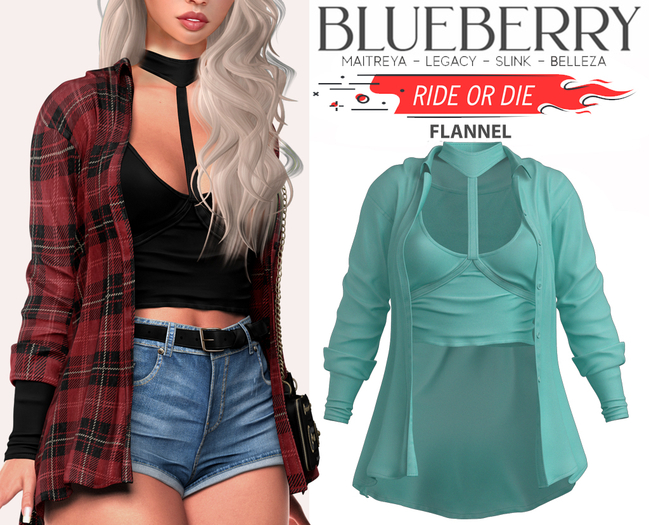 Blueberry - Ride or Die - Flannel - Mint