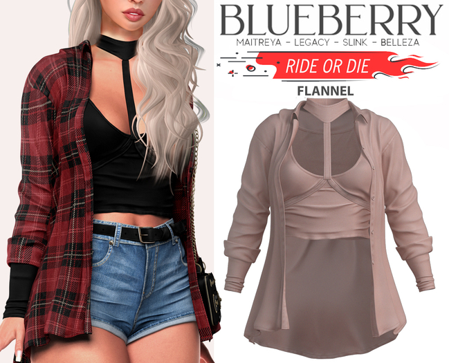 Blueberry - Ride or Die - Flannel - Nude