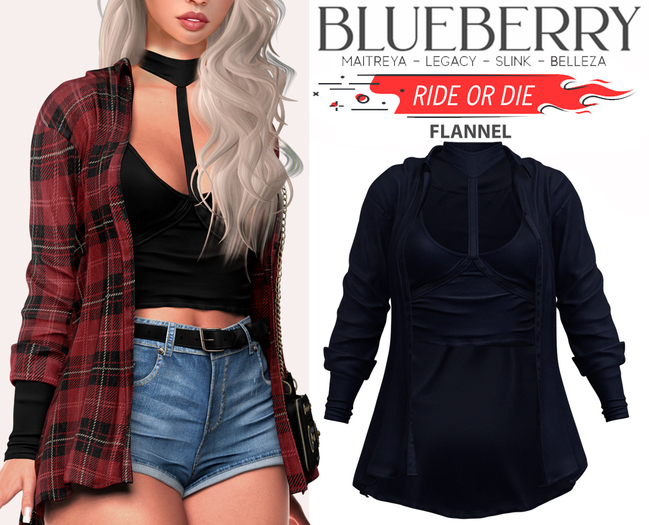 Blueberry - Ride or Die - Flannel - Sky