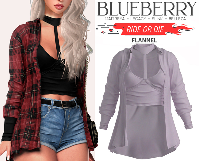 Blueberry - Ride or Die - Flannel - {Extra 10}