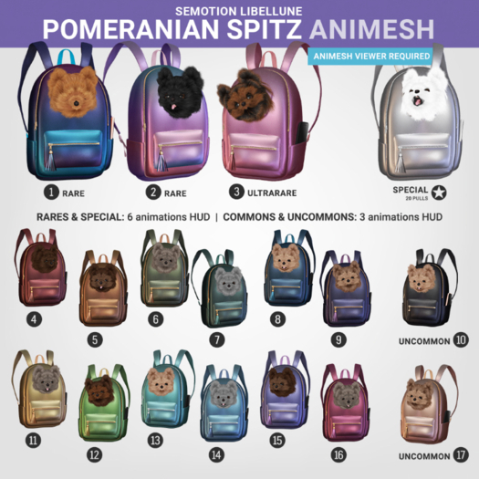 SEmotion Libellune Pomeranian Spitz Animesh #2 RARE
