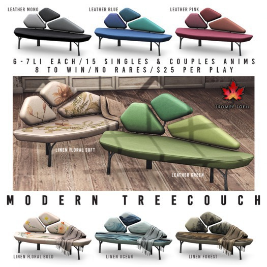 Trompe Loeil - Modern Treecouch Linen Ocean