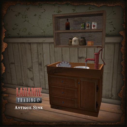 [Timber Creek] Old West Kitchen Sink & Pump Set-Boxed