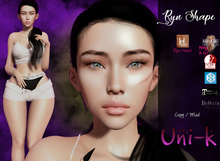 [Uni-k] Ryn Shape for Lelutka EVO Ryn MT/LG/PK/IS/FY/AL/HG