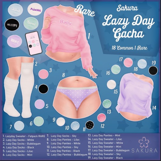 {Sakura} Lazy Day Panties - Lara - Sky