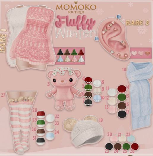 {Momoko} Fluffy Winter -  Sugar Cookie Bear -Black 7