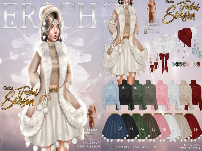 04. ERSCH - Joyful Season Gacha {unrigged} Earrings -silver-