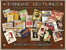 Parkins Textures - Vintage Print Set - Advert, Poster, Travel, Product, Magazine, Shop, Store, Decor, Picture, Old, Aged