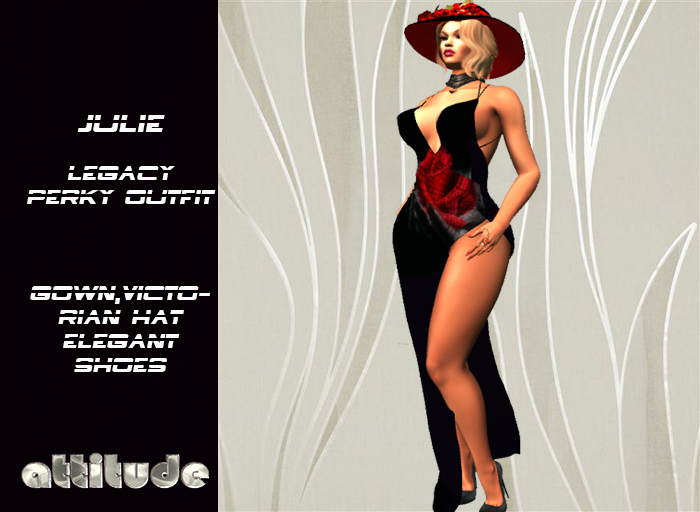 DEMO-JULIE OUTFIT-LEGACY PERKY -ROSE ON BLACK-BOX