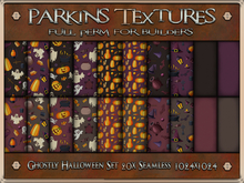 Parkins Textures - Ghostly Halloween Set - 20x Full Perm Seamless 1024 - Fabric, Ghost, Pumpkin, Clothing, Cloth, Candy