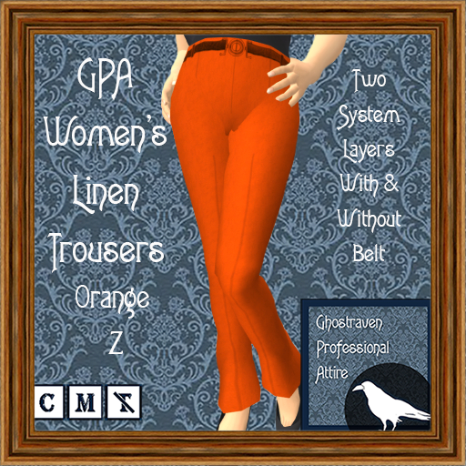GPA Women's Trousers Linen BOM - Orange Z