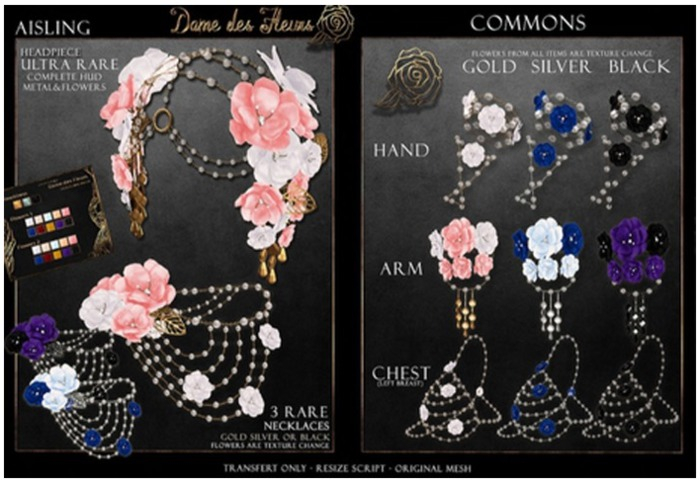 .aisling. Dame des Fleurs Hands Silver