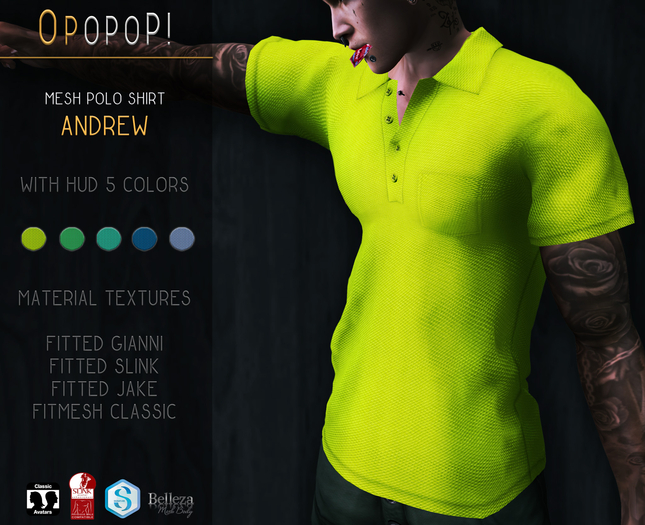 OPOPOP ! Mesh Polo Shirt ANDREW V#2