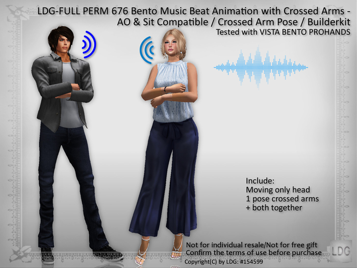 Second Life Marketplace - LDG-FULL PERM 676 Bento Music Beat Animation ...
