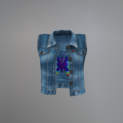 Rainbow Butterfly Denim Maitreya Vest