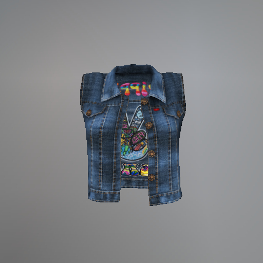 Rainbow Hippie Peace Denim Slink Vest