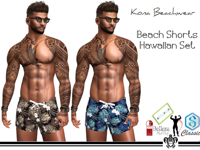 Kona Beach Shorts Hawaiian Set