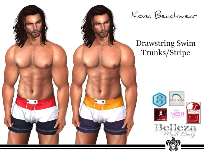 Kona Drawstring Swim Trunks/Stripe