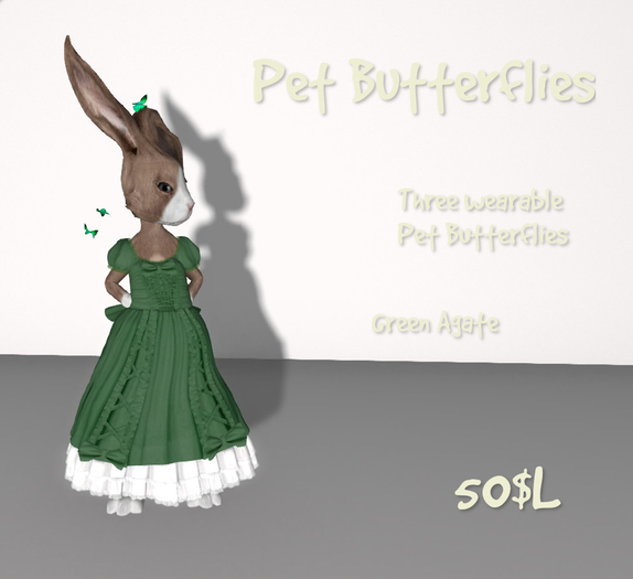 Pet Butterflies - Green Agate